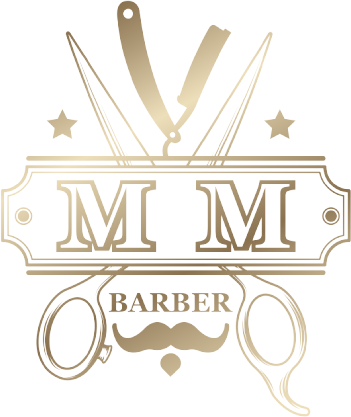 zlaté logo MM BARBER